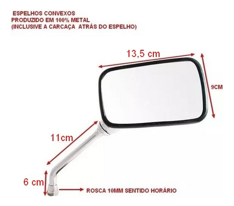 Retrovisor Cromado Metal Twister Cb300 Falcon Strada Convexo