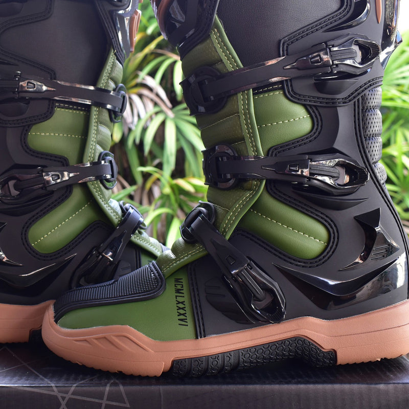 Bota Asw Elevate Enduro Preto Verde Cross Motocross Trilha