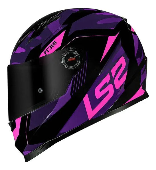 Capacete Ls2 Ff358 Tank Preto Roxo