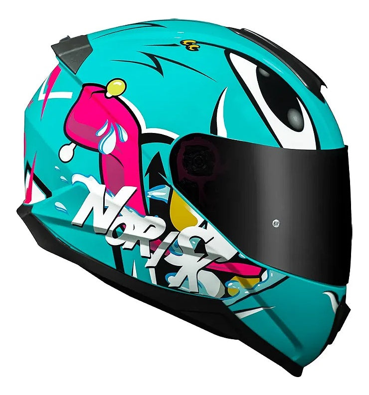 Capacete Feminino Fechado Norisk Ff802 Razor Mad Exclusivo