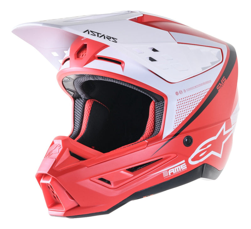 Capacete Alpinestars Sm5 Rayon Bright Red White Matte