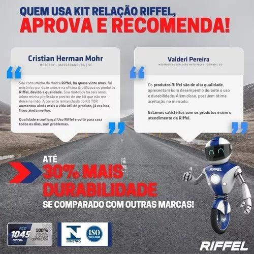 Kit Relação Bros 150 2006 Até 2015 Com Retentor Riffel