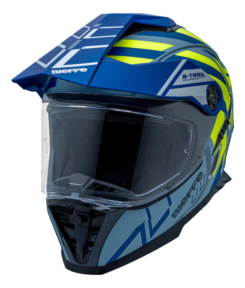 Capacete Bieffe B-trail Defender Cz/azul C/ Oculos Interno