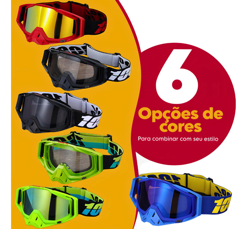 Óculos Motocross Trilha Enduro Lente Espelhada Transparente