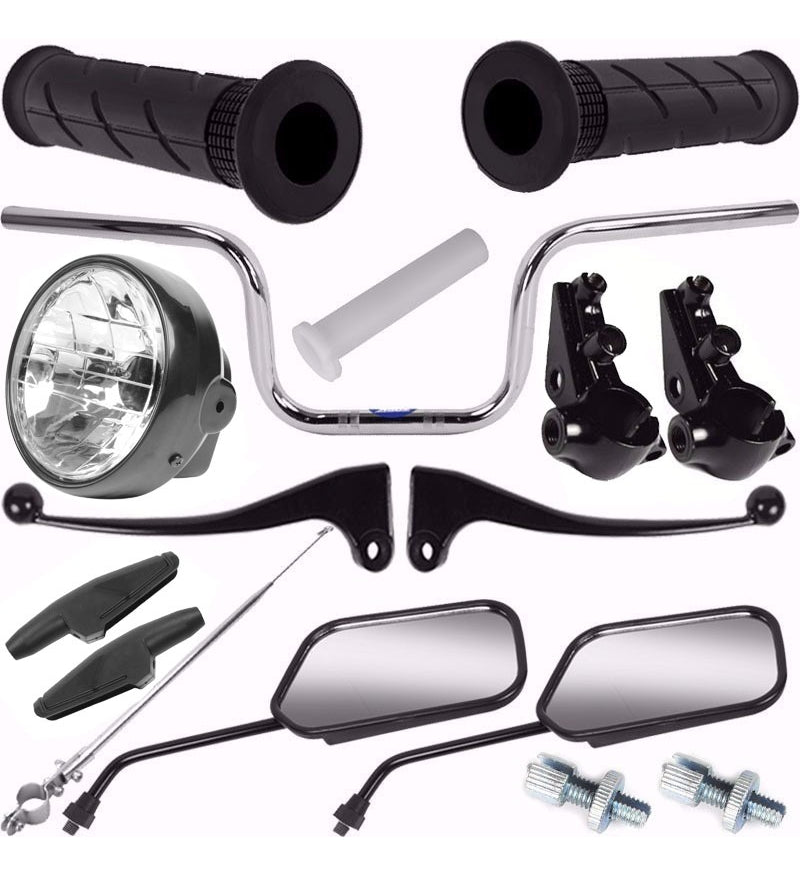 Kit Carenagem + Kit Farol Pisca Cg 125 Fan 2009 Ate 13 Preto