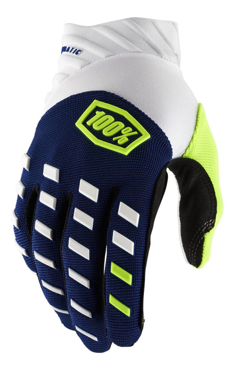 Luva Cross Motocross 100% Airmatic Azul Trilha Cor Azul/Amarelo Tamanho M