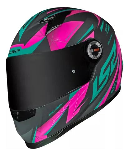 Capacete Ls2 Ff358 Draze Cinza/verde/rosa