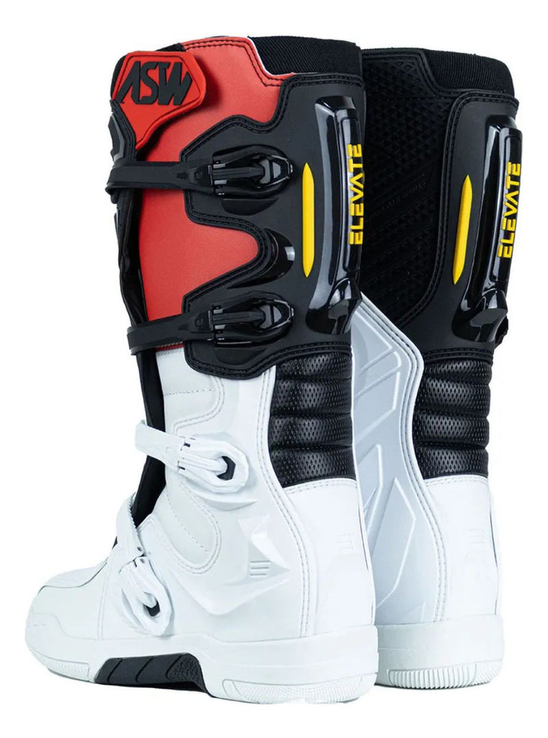 Bota Motocross Asw Elevate Branca Preta Vermelha