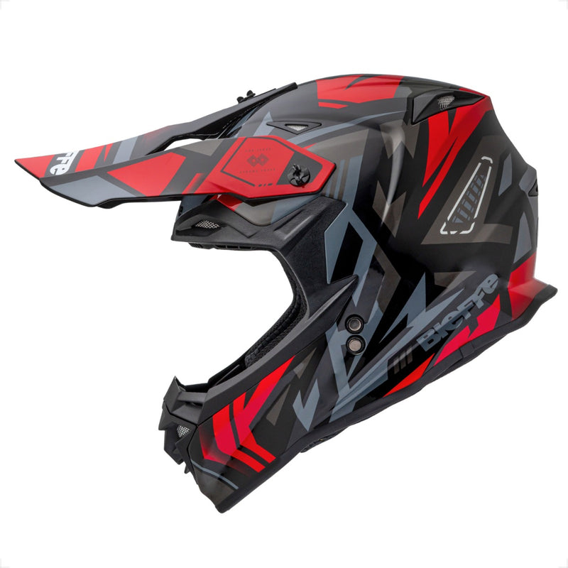 Capacete Bieffe B-cr Jump Preto Vermelho Motocross Trilha