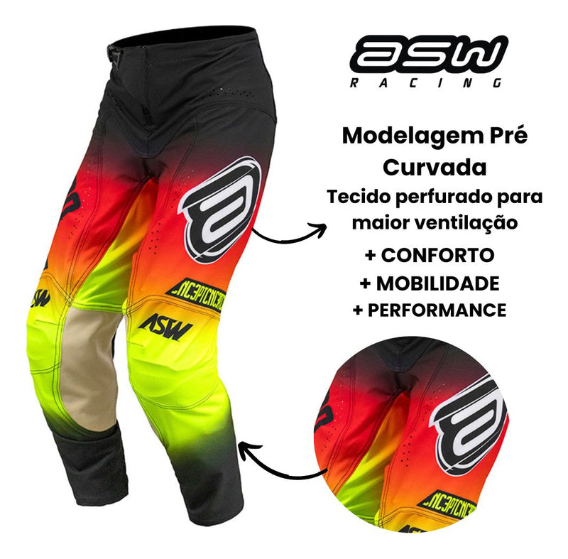 Conjunto Roupa Asw Concept Future 25 Motocross Trilha Enduro