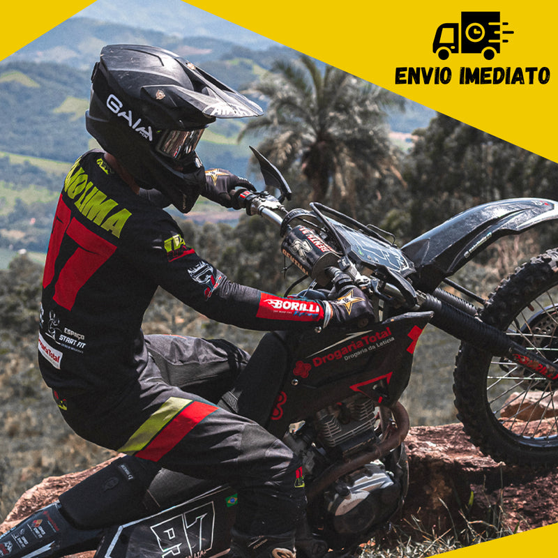 Óculos Motocross Gaia Mx Pro - Full Black - Anti Embaçante!