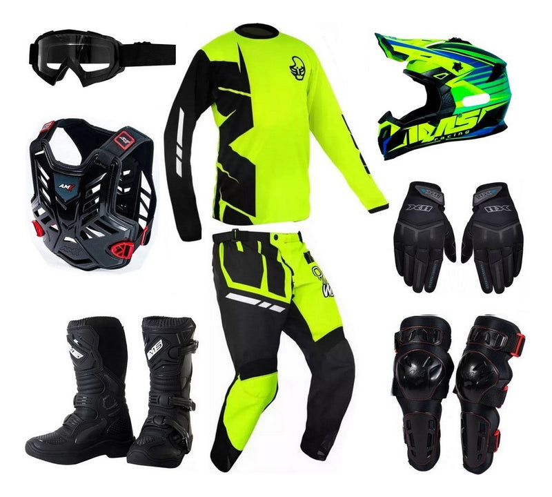 Kit Equipamento Completo Infantil Protork Motocross Trilha