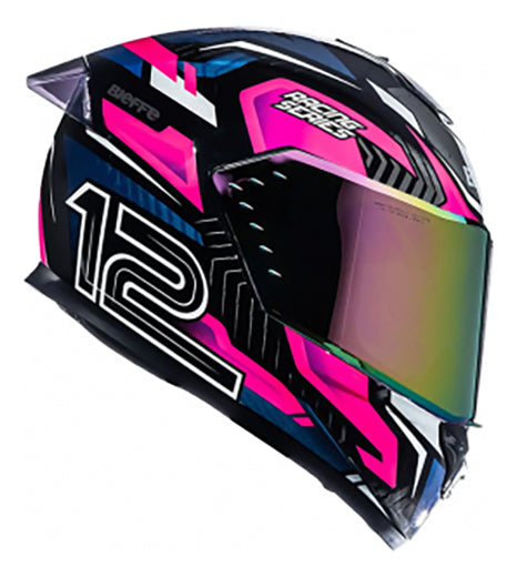 Capacete Bieffe B-12  Misano Pink + Viseira Colorida