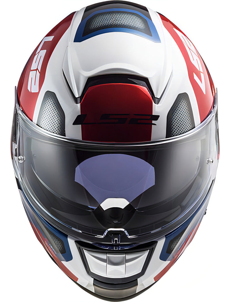 Capacete Ls2 Vector Ff397 Evo Automat Branco Azul Tricompost Cor Branco/Azul/Vermelho Tamanho do capacete 58