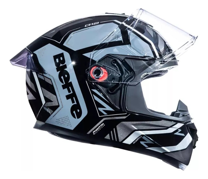 Capacete Bieffe B12 Phanton Preto/prata