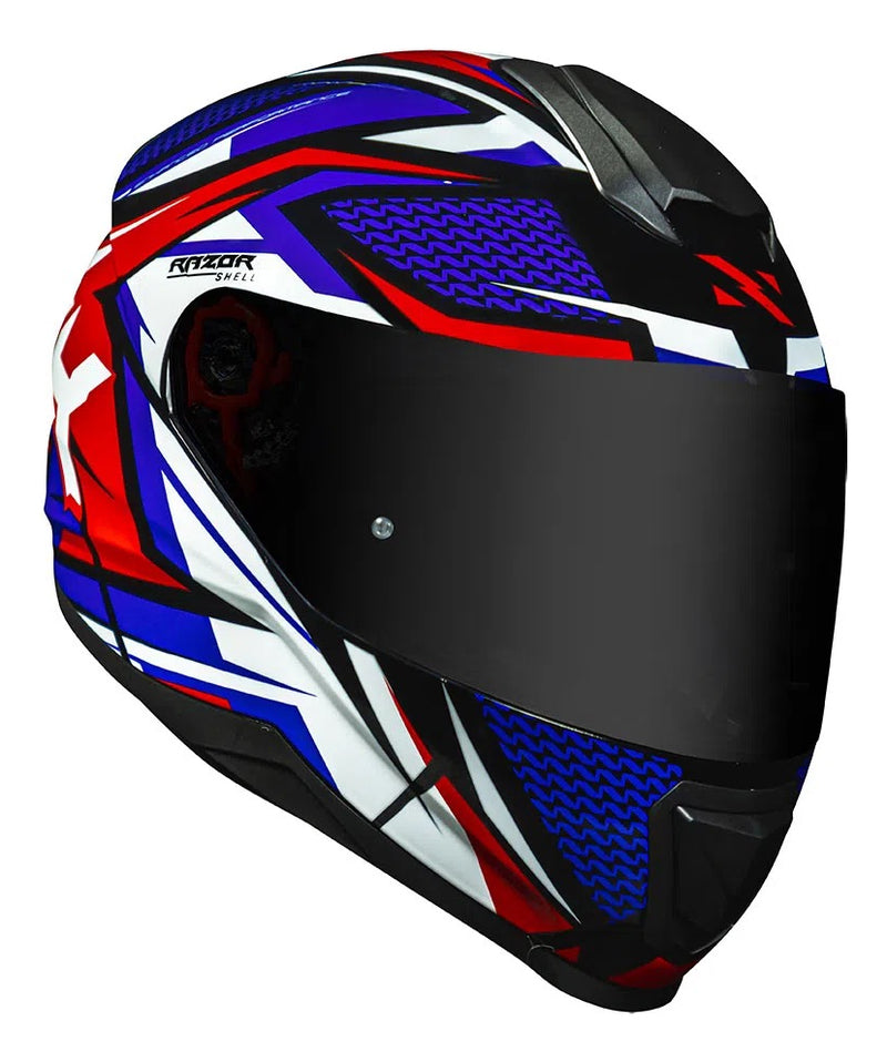 Capacete Norisk Razor Speedmax Azul Branco Vermelho