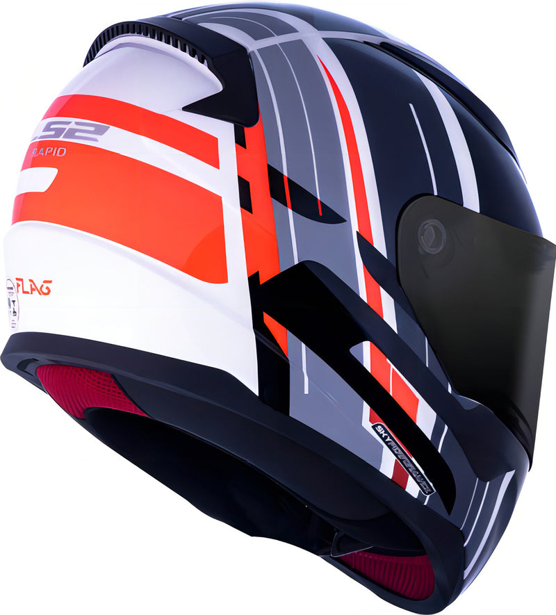 Capacete Ls2 Ff353 Rapid Flag Cor Preto Tamanho Do Capacete 56/s