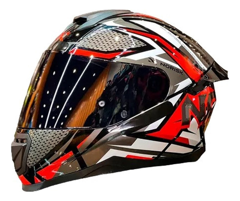 Capacete Fechado Norisk Razor Speedmax Sharp Vermelho Preto