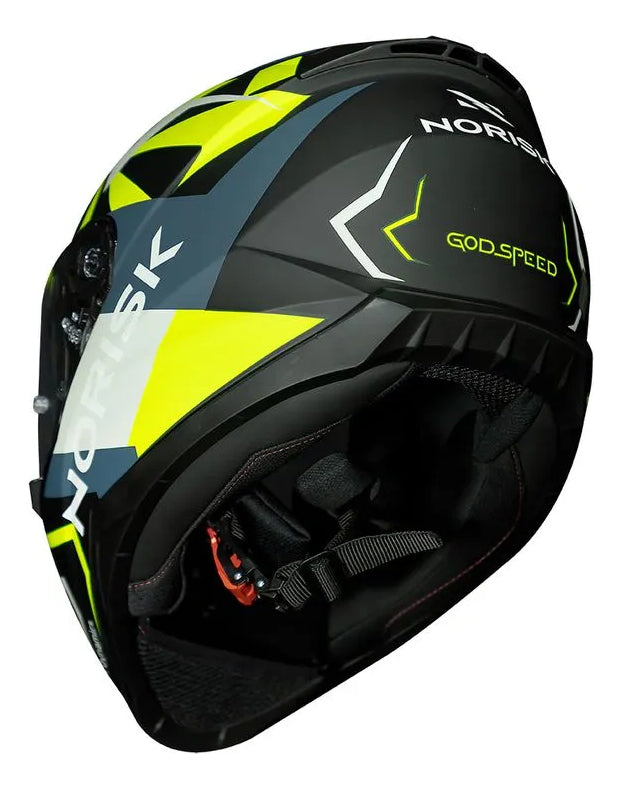 Capacete Masculino Norisk Razor Godspeed Azul Verde Fosco