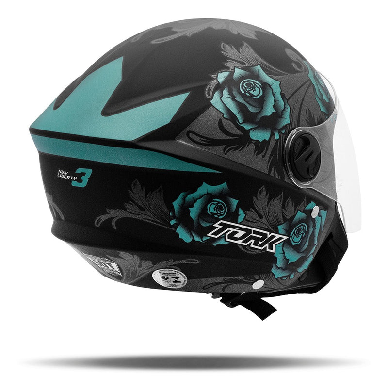 Capacete Aberto Feminino Pro Tork New Three Flowers Fosco