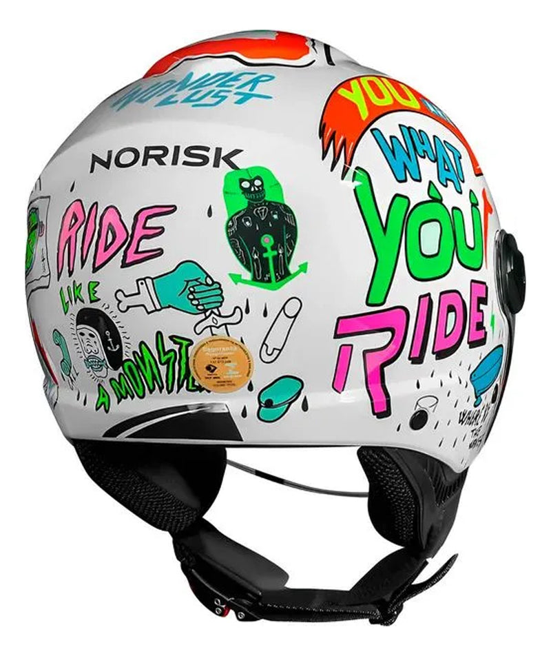 Capacete Norisk Orion Sv Free Branco E Preto Estiloso Flex