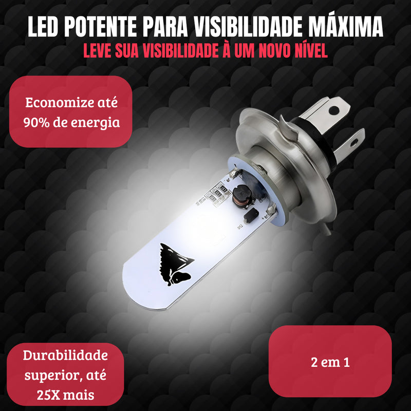 Lampada Farol Led H4 Stallion Cavalinho Efeito Xenon