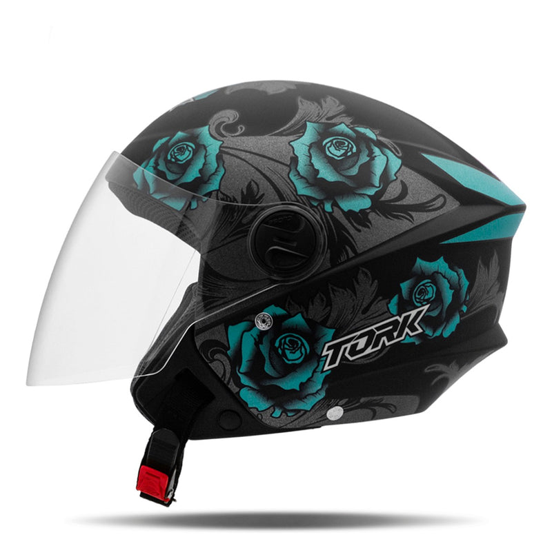 Capacete Aberto Feminino Pro Tork New Three Flowers Fosco