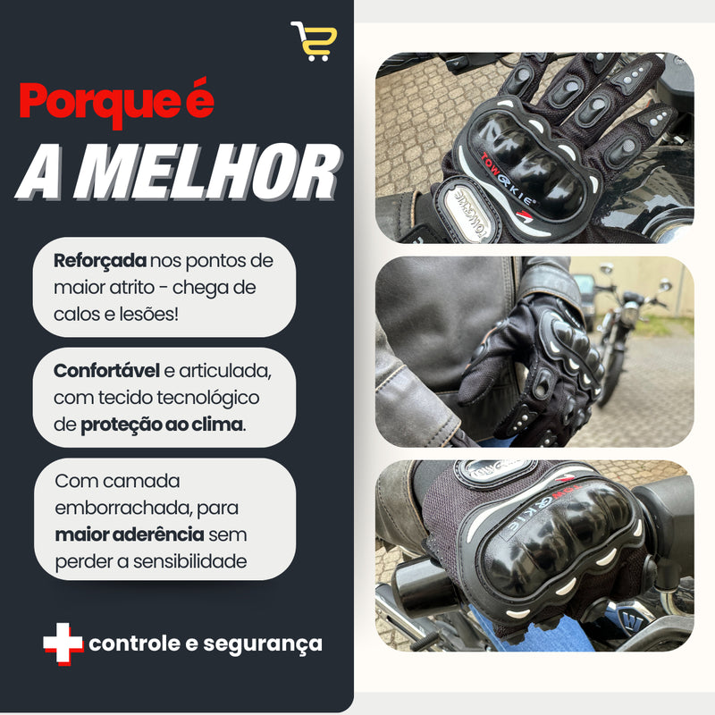 Luva Moto Proteção Antiderrapante Esportiva Calor Frio Bike