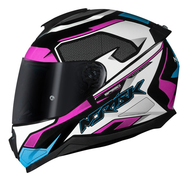 Capacete Feminino Norisk Razor Speedmax Rosa Azul Moto