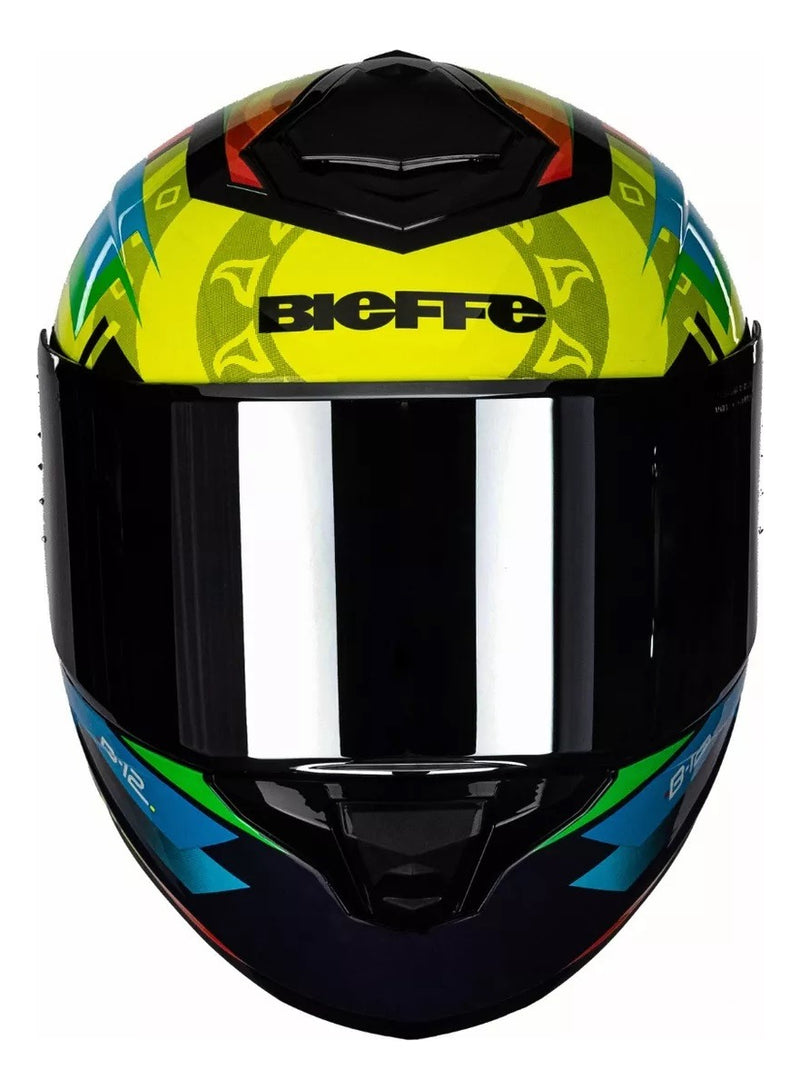 Capacete Bieffe B-12 Aragon Com Viseira Colorida + Aerofolio