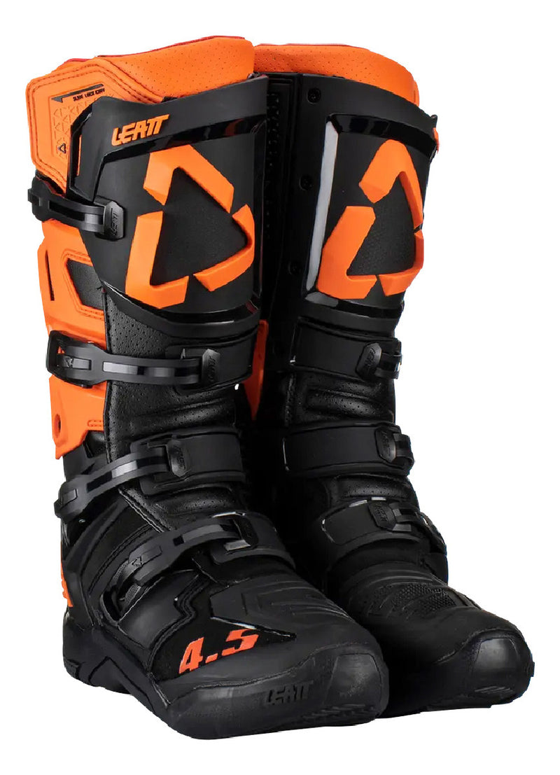 Bota Leatt 4.5 Laranja Preto Motocross Trilha Enduro