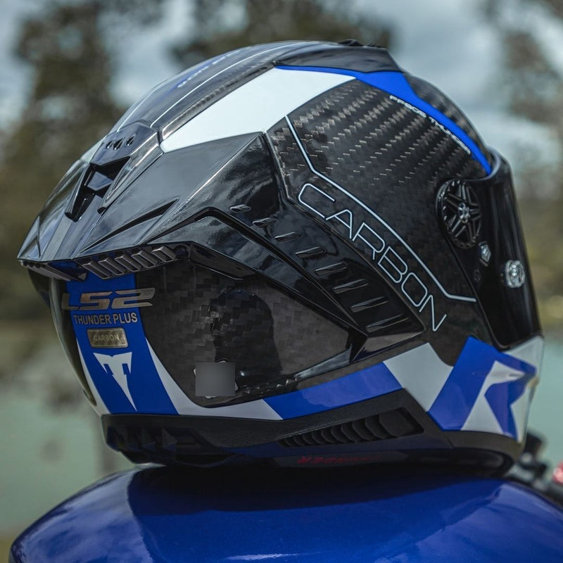 Capacete Ls2 Ff805 Thunder Racing 1 Azul Tricomposto Corrida