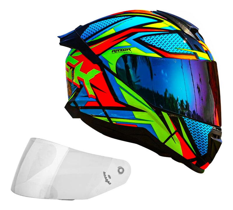 Capacete Moto Norisk Razor Ff802 Sharp Amarelo + Viseira