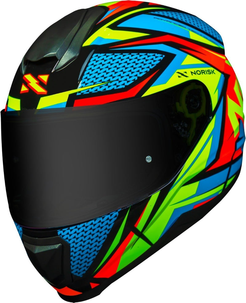 Capacete Moto Norisk Razor Ff802 Sharp + Viseira Vermelha