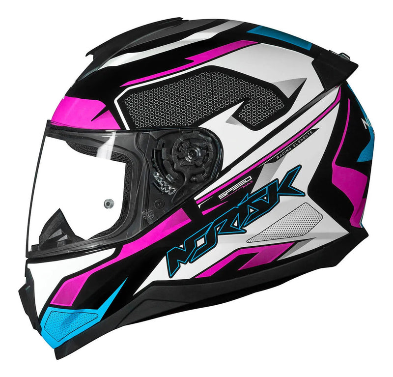 Capacete Norisk Razor Speedmax Preto Branco E Rosa Feminino