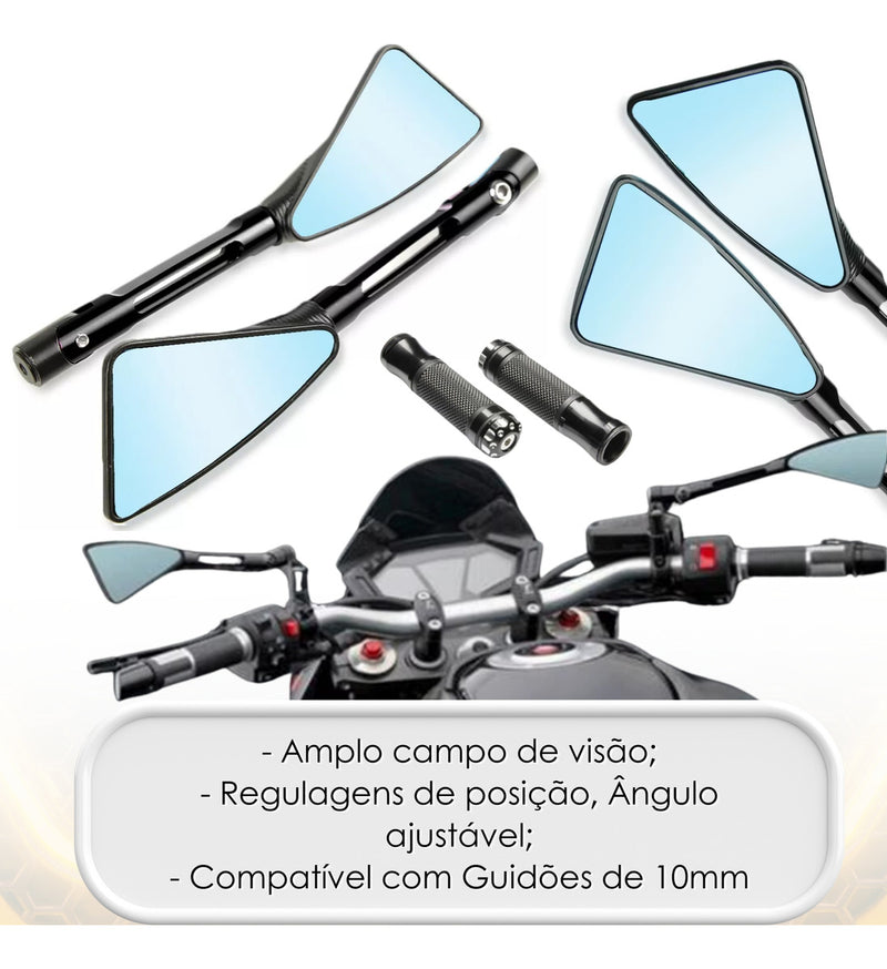 Kit Retrovisor Esportivo Com Manopla Cb Twister Fazer 250 Xt