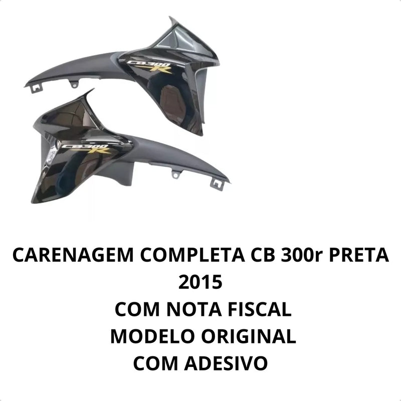 Aba Do Tanque Cb 300r Preto 2015 Inferior E Superior Adesivo