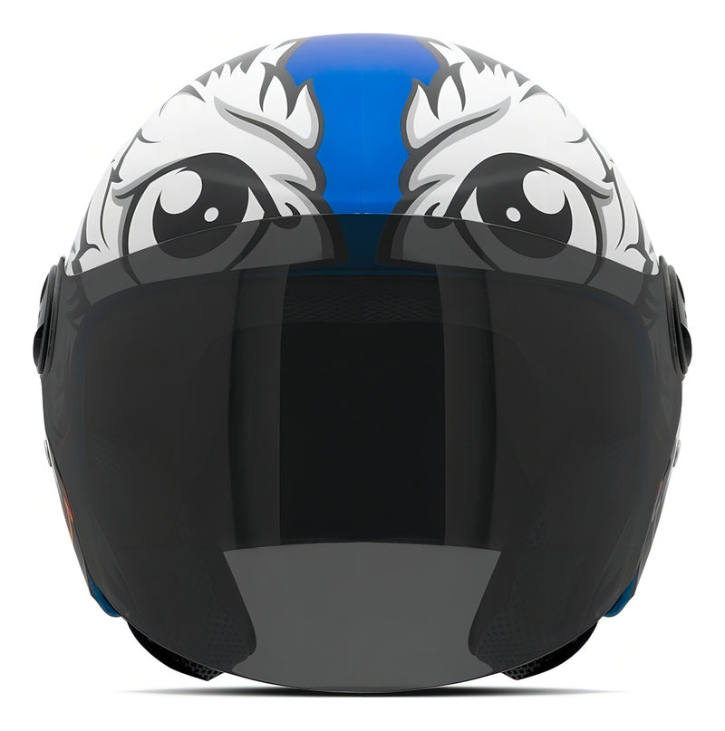 Capacete Moto Aberto New Liberty 3 Three Azul Gp88 Tam. 58 Desenho New Liberty Trhee 3 GP 88 Azul Brilhante Com Viseira Fumê