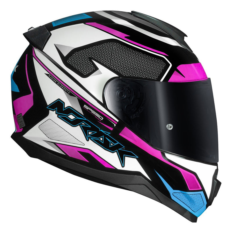 Capacete Feminino Norisk Razor Speedmax Rosa Azul Moto