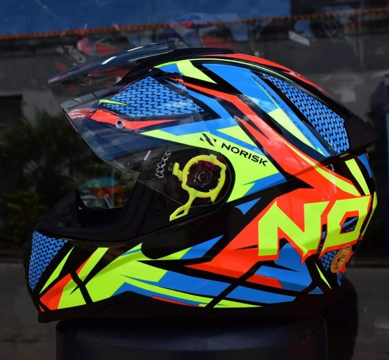 Capacete Moto Norisk Razor + Aerofólio Fumê + Vis Camaleão