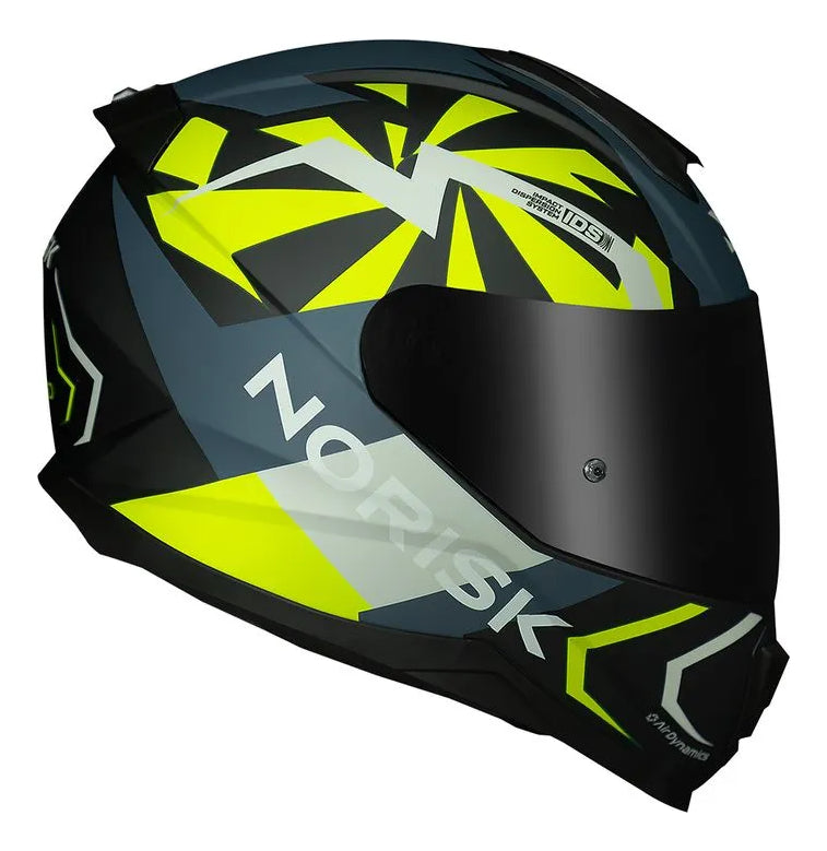 Capacete Masculino Norisk Razor Godspeed Azul Verde Fosco