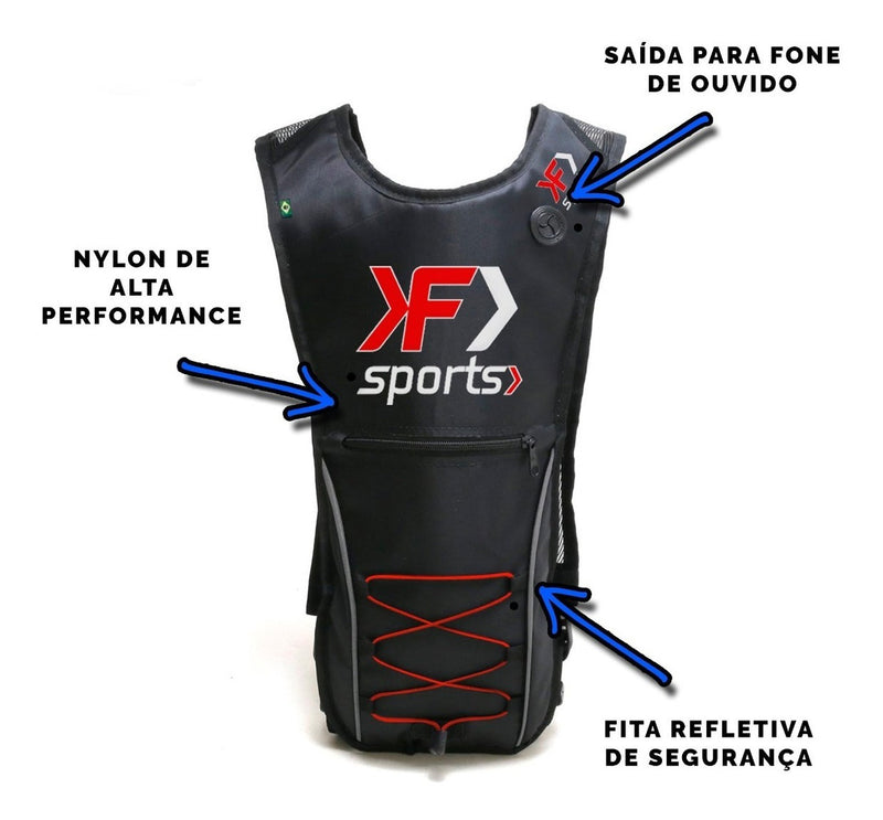 Mochila De Hidratação Impermeável Com Refil 2litros F Sports