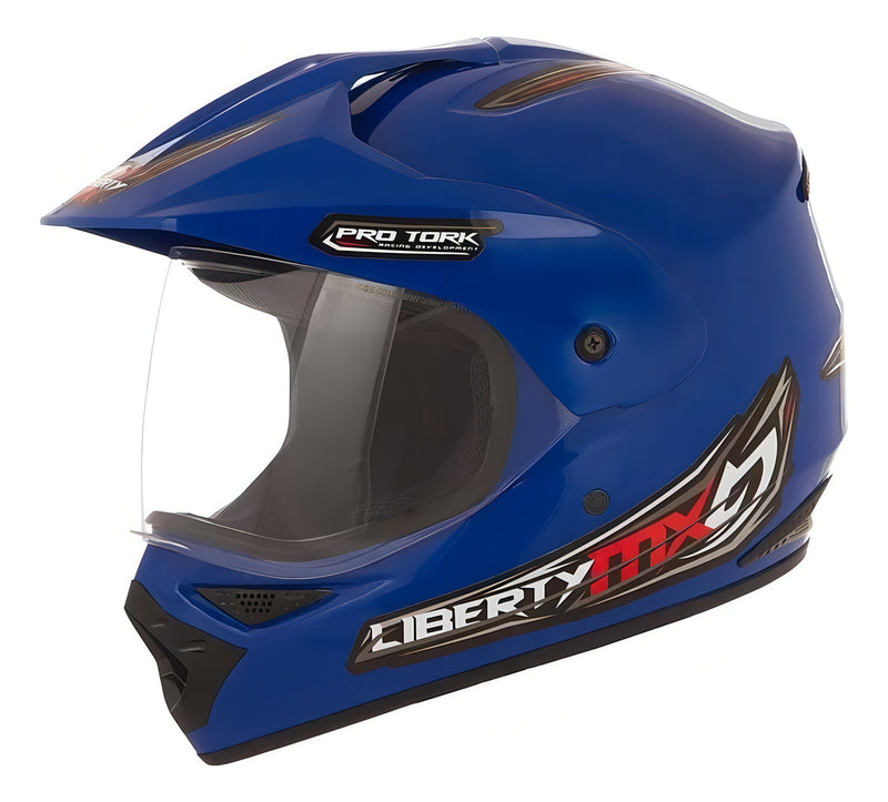 Capacete Para Moto Trial Pro Tork Liberty Mx Pro Vision A Cor Azul Desenho Solid Tamanho do capacete 58