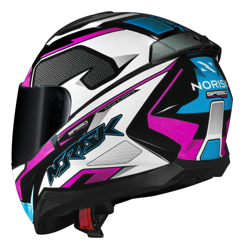 Capacete Feminino Norisk Razor Speedmax Rosa Azul Moto