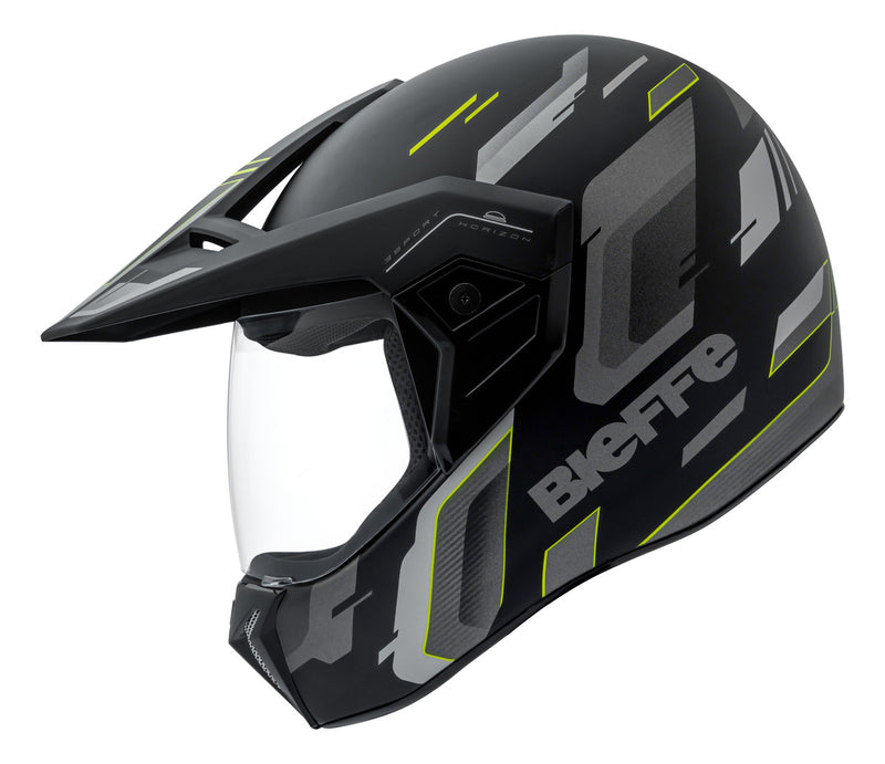 Capacete Fechado Bieffe 3 Sport Horizon Preto Fosco Amarelo