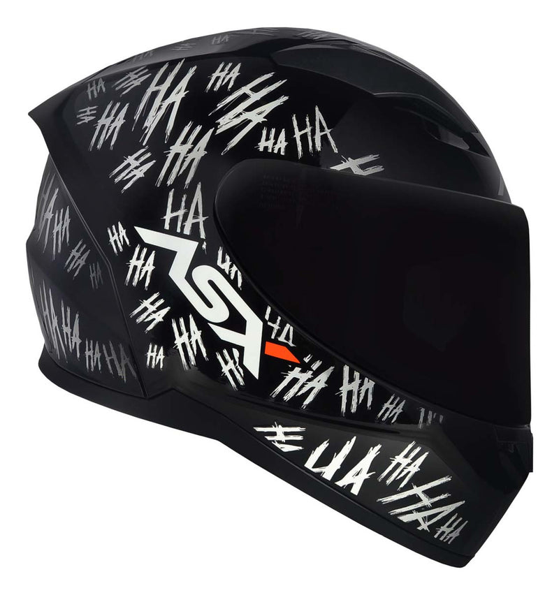 Capacete Asx City Fun Preto Branco Brilhante + Viseira Fumê