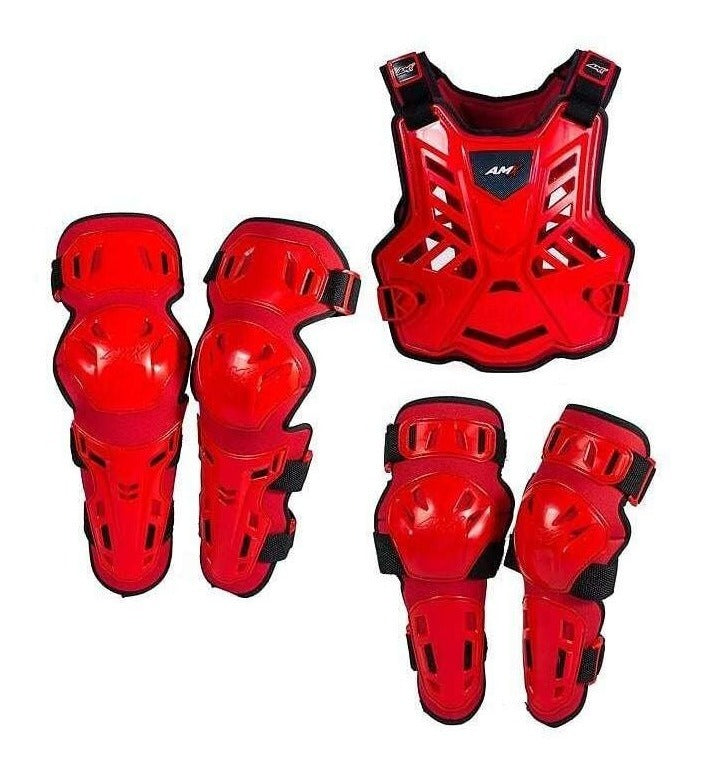 Kit Motocross Roupa Amx Neon Camuflado Equipamento Vermelho