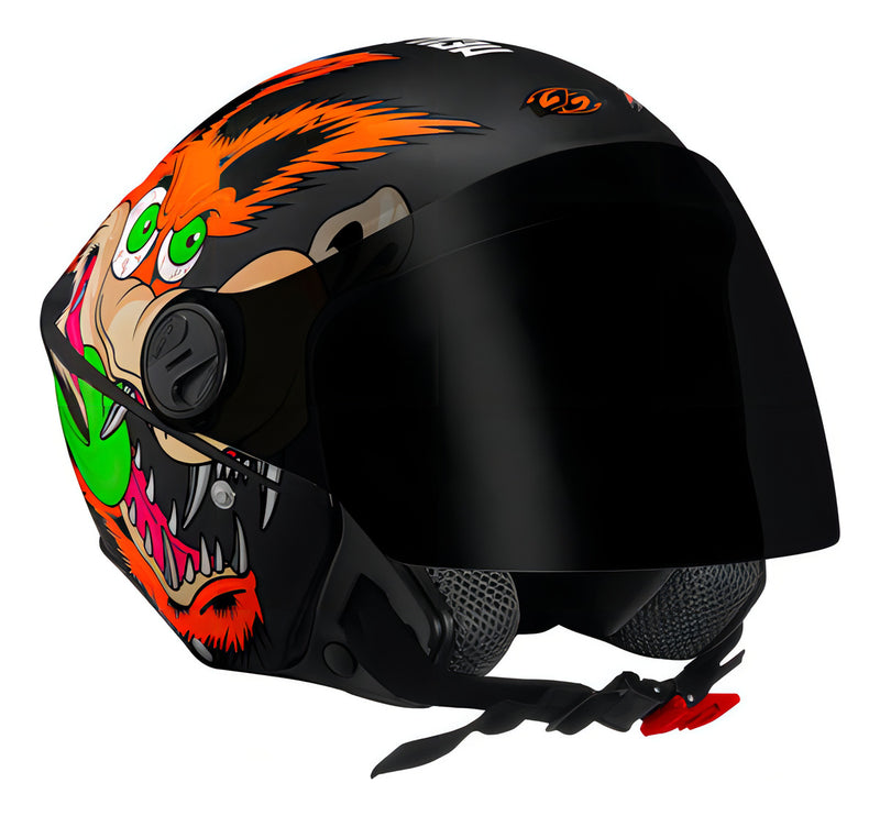 Capacete Aberto Personalizado Pro Tork Coyote Viseira Fumê Cor Preto Tamanho do capacete 58