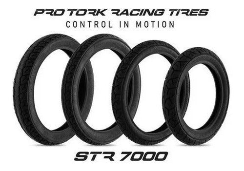 Pneu Pro Tork Dianteiro Racing 2.75-18 Pneu Traseiro 90/90-18 Str 7000 CG Titan Yes Ybr