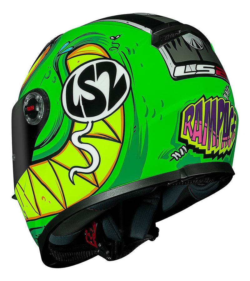 Capacete Ls2 Ff358 Rampage Verde Amarelo Colorido